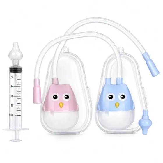 Aspirador Nasal Bebê Sucção Infantil Silicone Nariz Sugador Estojo Higiene