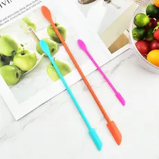 Espátula De Silicone Dupla Cabeça Mini Ponta Pequena Para Cosméticos