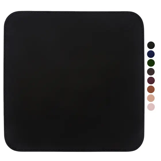 MousePad Couro Ecológico Premium 20x20cm – Antiderrapante, Impermeável e Confortável