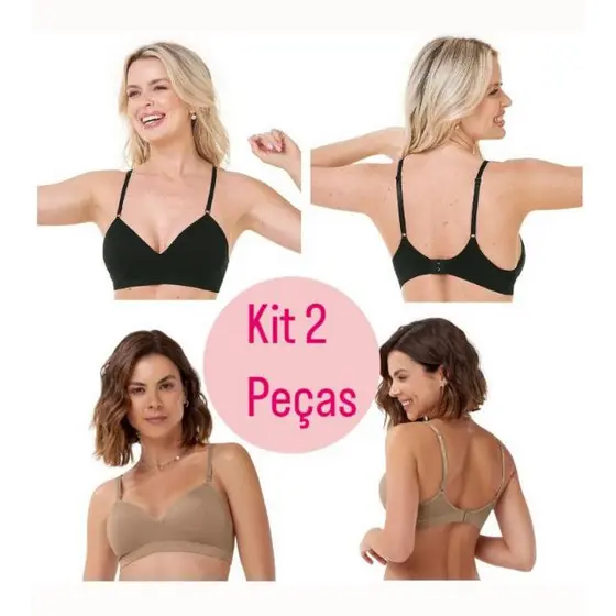 Kit 2 Sutiã Comfort Com Bojo Sem Costura Zee Rucci