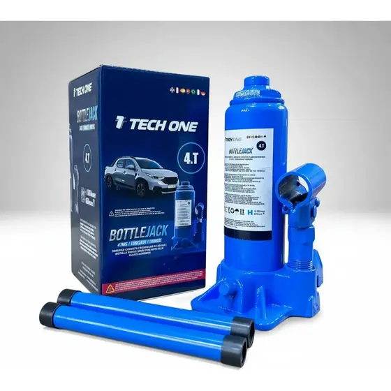 Macaco Hidráulico Garrafa 4t Portátil Tech One 4 Toneladas