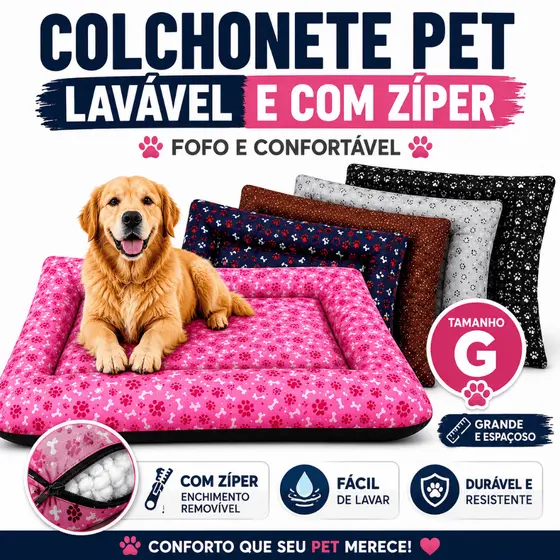 Cama Colchonete Colchão para pet Cachorro Gato Grande Medio Pequeno