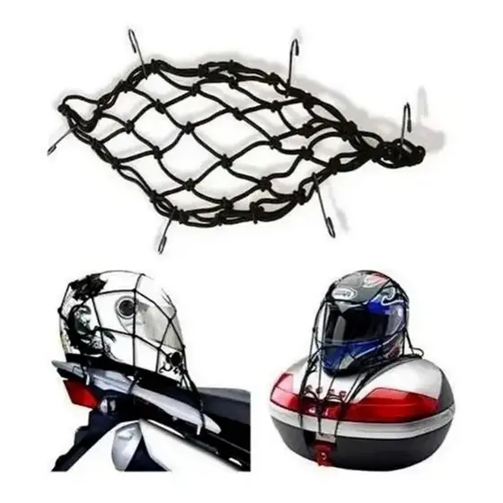 Rede Elástica para Carga 30x30cm GADAN Bagageiro Moto Carro Bike Carga Preta/ Aranha Novo