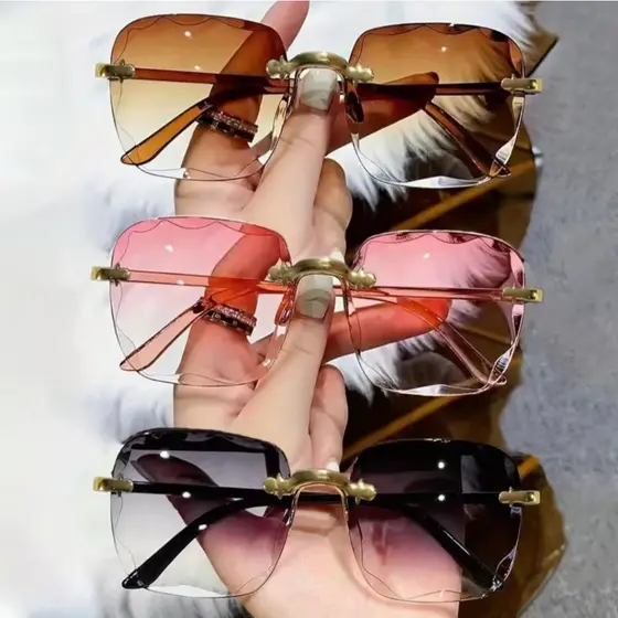Óculos de Sol Feminino Quadrado Espelhado Fashion 58mm Grande Luxo Modelo Com Saquinho de Proteção