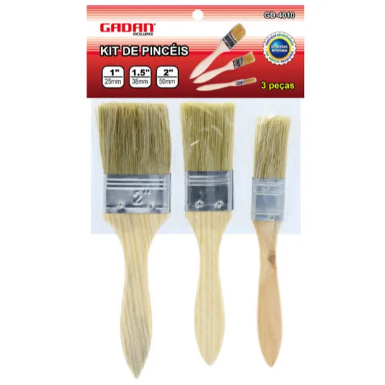 KIT PINCEL COM 3 PEÇAS - GADAN NOVO