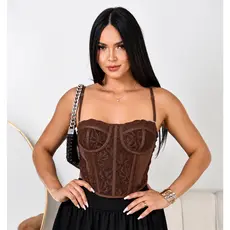 Corset Feminino Renda  com Barbatanas e Tule – Elegante, Sensual e Ajustável | Moda Festa, Balada e Casual Chic