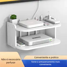 Prateleira MDF para Roteador – Fixada na Parede, Suporte Invisível QUEIMA ESTOQUE SUPER