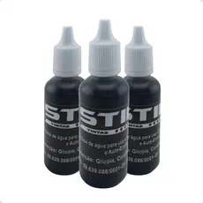 Kit 3 Tintas de Carimbo Automatico 30ml Preto Refil de Tinta para Almofada de Carimbo