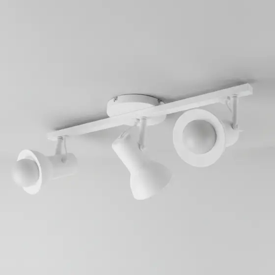 Luminaria de Teto Spot Trilho de 3 Lampada Sobrepor Direcionável E-27 Branco