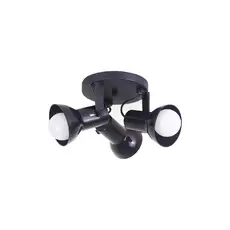 Luminaria de Teto Spot de Sobrepor Triplo 3 Lampadas para Iluminação Preto