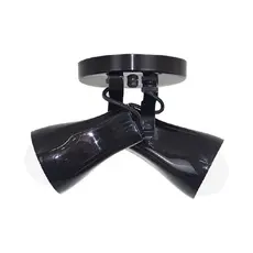 Luminaria de Teto Spot de Sobrepor 2 Lampadas Preto Alpha Iluminação para Sala Quarto Cozinha