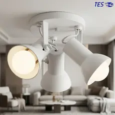 Luminária Spot Triplo Sobrepor Direcionável Teto E27 Bivolt LED Ajustável