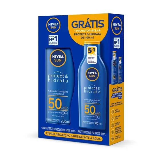 NIVEA Kit SUN Protect & Hidrata FPS 50 200ml + Protect & Hidrata FPS 50 100ml