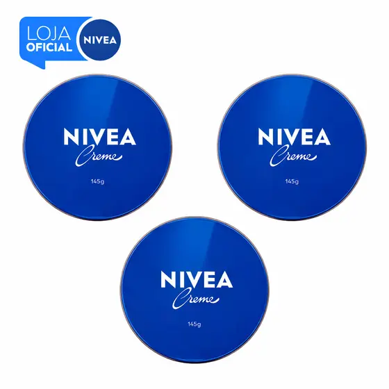KIT NIVEA Creme Hidratante Lata 145g - 3 unidades