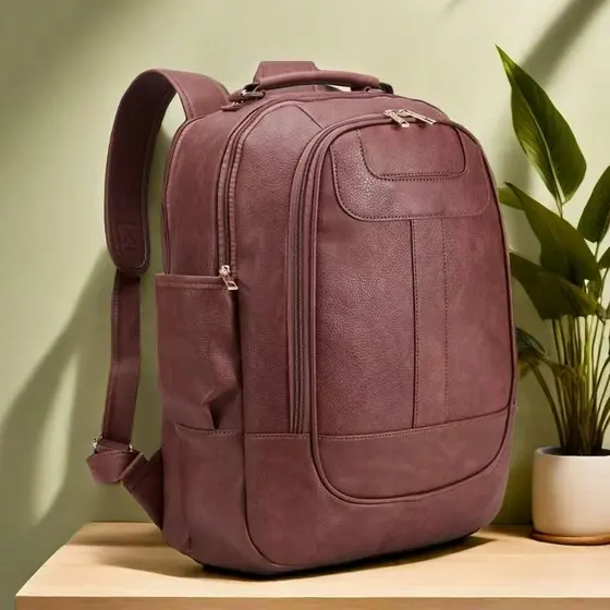 Mochila Feminina de Couro Sintético Tamanho Grande Ideal Para Escolar, Trabalho e Viagem