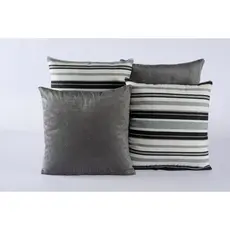 Kit de 04 Almofadas Listradas Cheias de Ótima qualidade para decoração em tecido Suéde e Jacquard