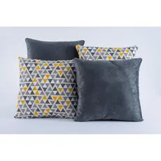Kit de 04 Almofadas Mosaico Cheias de Ótima Qualidade Para Decoração em tecido Suéde e Jacquard