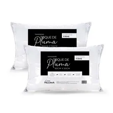 Kit 2 Travesseiros para Cama King 90X50 Toque de Pluma - Percal 180 Fios 100% Algodão