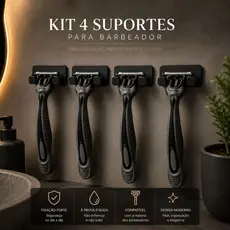 kit 4 Suporte de Parelho De Barbear Lamina Gillette Gilete Prestobarba Banheiro Organizador Navalha