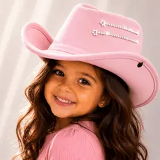 Chapéu Country Infantil Com Strass Cowboy Menina Festa Junina Rodeio Boiadera