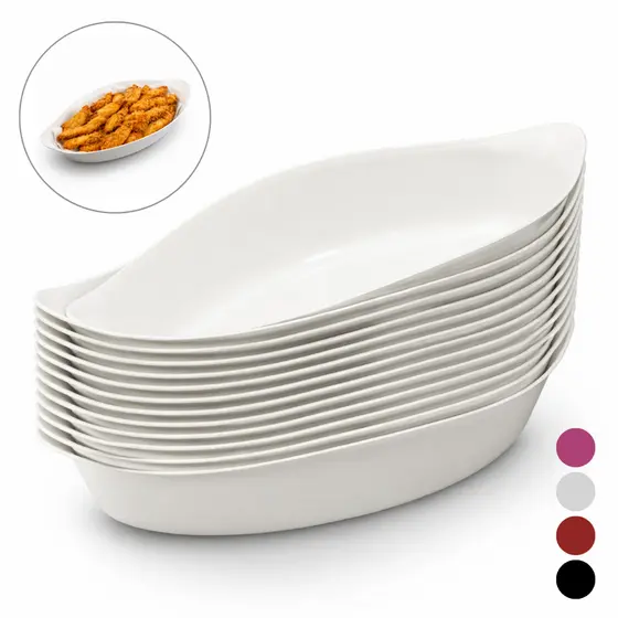 Combo Kit 10 Petisqueiras Barca 1200 ML Canoa Saladeira Churrasco Frios Tigela