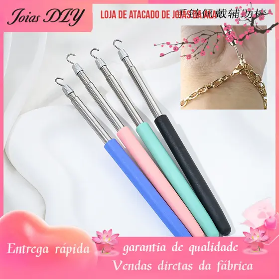 Pulseira de joias de uso rápido, corrente fina banhada a ouro, fivela artesanal, gancho de corrente, auxílio de extensão