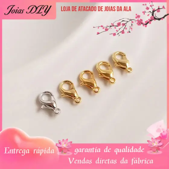 Retenção de cor 14K banhado a ouro 18K ouro Real fecho lagosta jóias pulseira final conexão primavera fecho DIY acessóri
