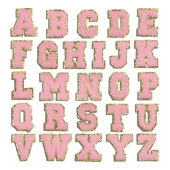 1 Pcs Rosa 6cm Phnom Penh Letras Patch Bordado Termocolante Hot Melt Adesivo Patches Para Roupas