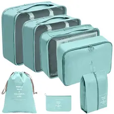 Kit Conjunto 7 Peças Organizador De Viagens Organizadoras Para Malas Bolsa