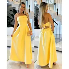 Vestido Longo Feminino Tomara que Caia Alfaiataria Tendência Verão 2026