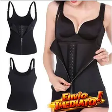 Cinta Modeladora Feminina com Zíper - Cintura Dupla de Compressão Ajustável para Redução Abdominal e Suporte com Alça