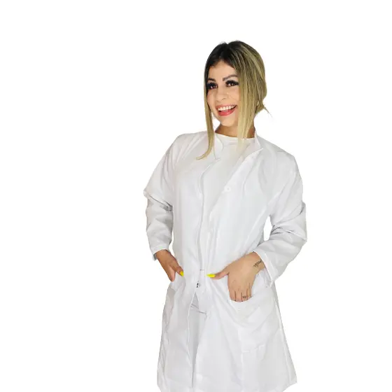 Jaleco Manga Longa Várias Cores Oxford Acinturado De Botão - Uniforme Hospitalar 39