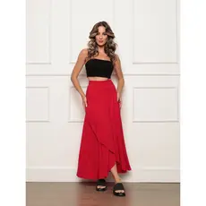 Saia Envelope Maxi Transpassada de Amarrar Moda Blogueira forada