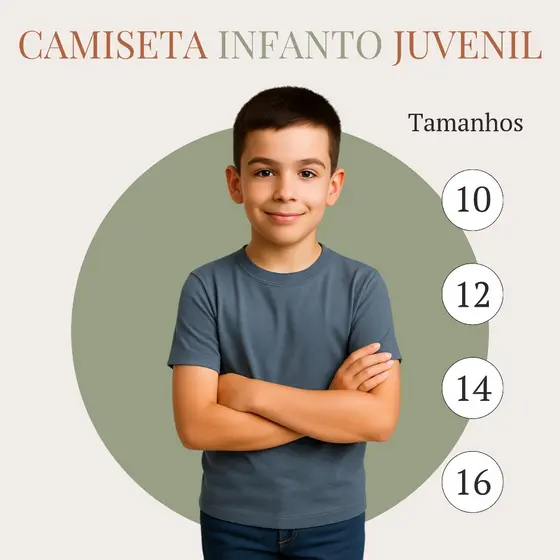 Camiseta infantil juvenil 10 ao 16 lisa sem estampa algodão 30.1