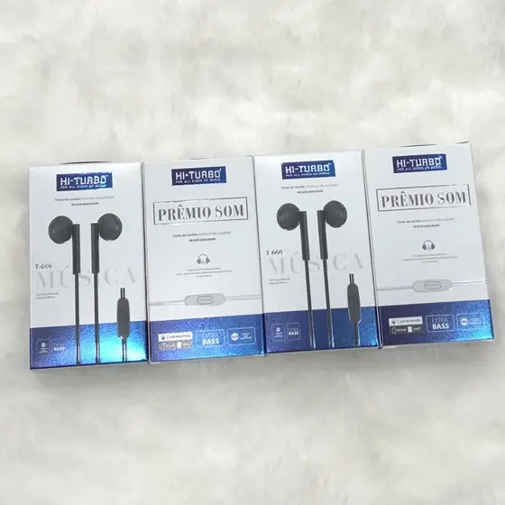 Fone Com Fio De Ouvido Estéreo c/ Microfone Hi Turbo T-666