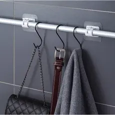 Gancho De Cortina Ajustável Autoadesivo Para Parede Com Fixação Sem Prego  KIT2/4/8
