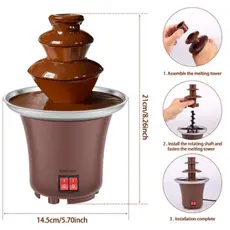 Fonte de Chocolate Elétrica Mini Torre com Design Compacto e Elegante