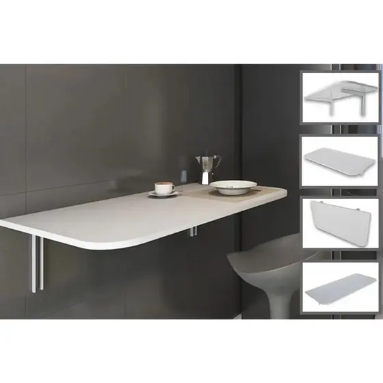 Mesa Dobrável De Parede 90x40 Branca / Preta