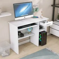 Mesa de Escritório para Computador com Gaveta e Espaço para Teclado e CPU