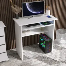 Mesa Escrivaninha para Computador Escritorio Home Office sem Gaveta Branca