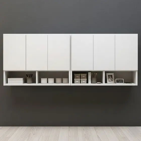 QUEIMA DE ESTOQUE Kit-Armário Aéreo Suspenso 6 Portas – Organização Perfeita para Quartos