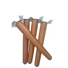 Pé Palito Rack Madeira Mesa Sofás, Pufs, Kit 4 Pés - 40cm + 4 chapinha