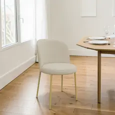Cadeira de Jantar Liz Elegance Pés Dourados Bouclé
