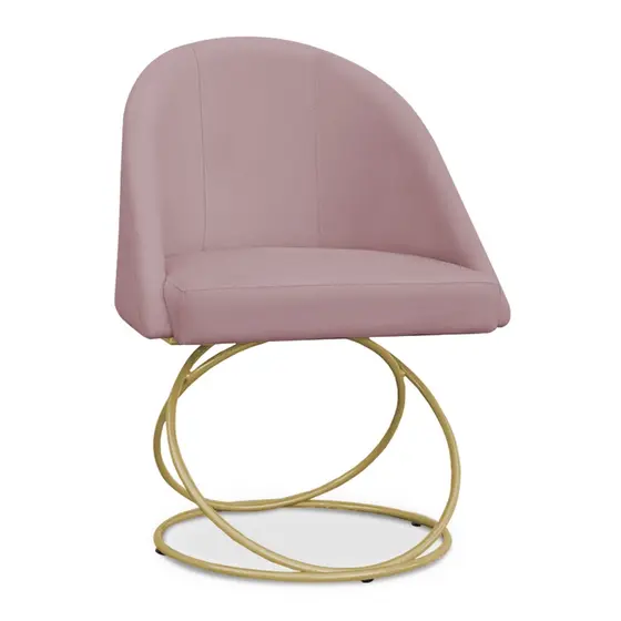 Cadeira de Jantar Lua Base Metálica Industrial Dourado Aliança