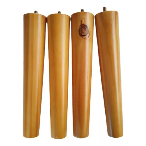 Kit 4 Pés Palito 30cm Mel Para Móveis Cama Sofá Poltrona Puff