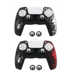 Capa Protetora Silicone Premium Spider Man Para Controle Ps5 + 2 Grip