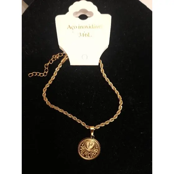 Pulseira cordão baiana com pingente de time nacional