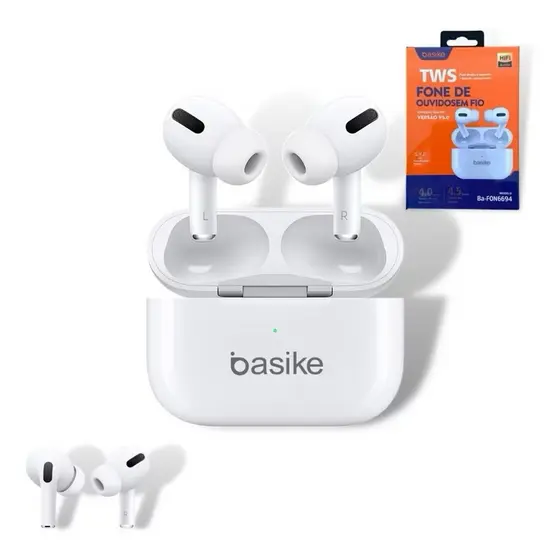 Fone de Ouvido Bluetooth Sem Fio TWS FON6694 – Áudio Estéreo - Basike - IPhone - Android - Sport