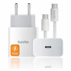 Carregador Turbo 30W Basike Tipo-C | iPhone & Android | Carregamento Ultra Rápido