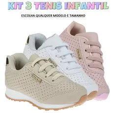Kit 3 Pares De Tenis Tenis Criança Tenis Feminino Infantil